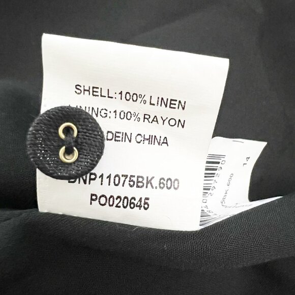 NWT Dissh Dress Women's Size 14 Black 100% Linen Long Sleeve Midi Dark Romantic - Picture 8 of 15